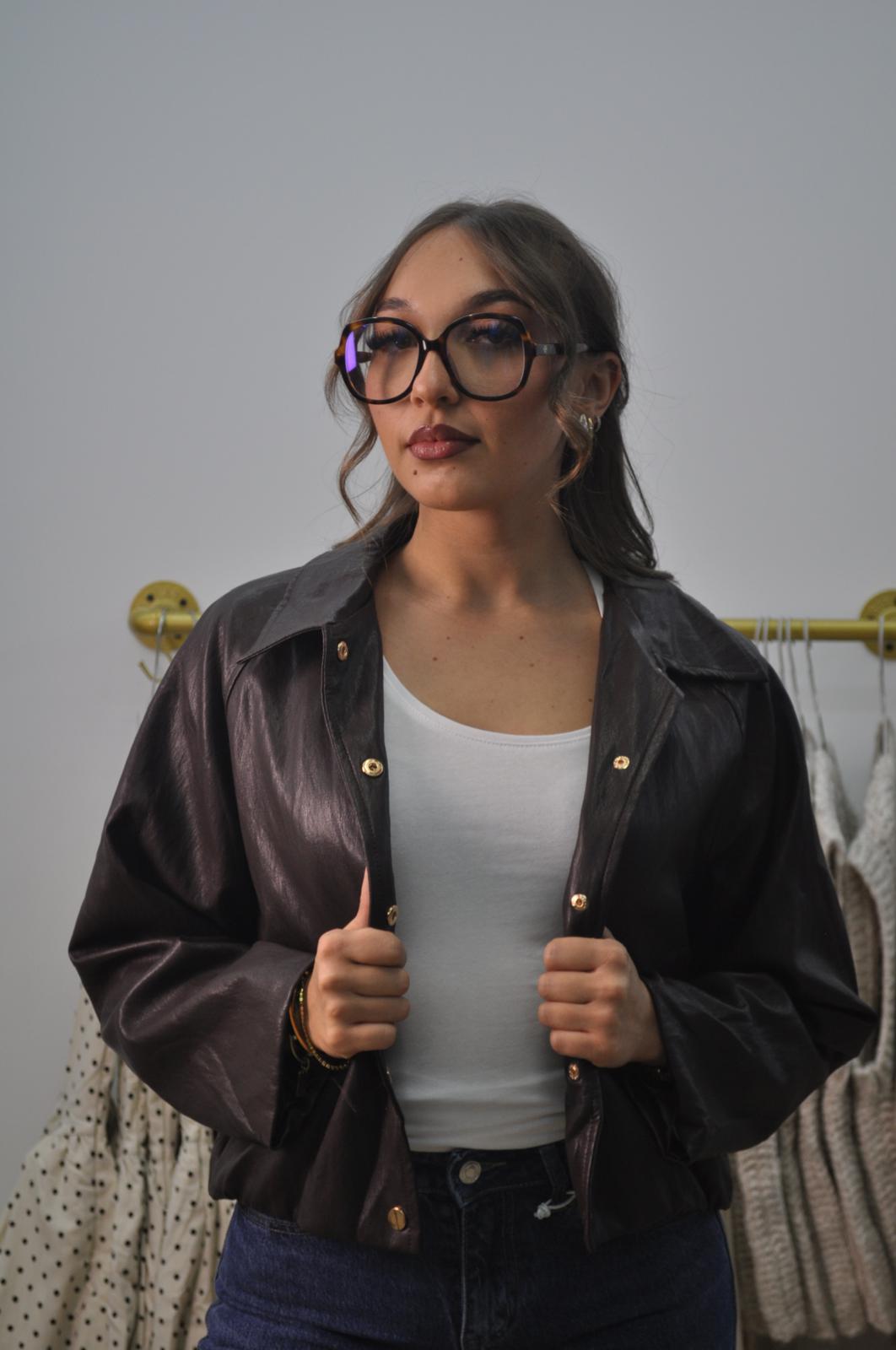 Veste en cuir OVERSIZE