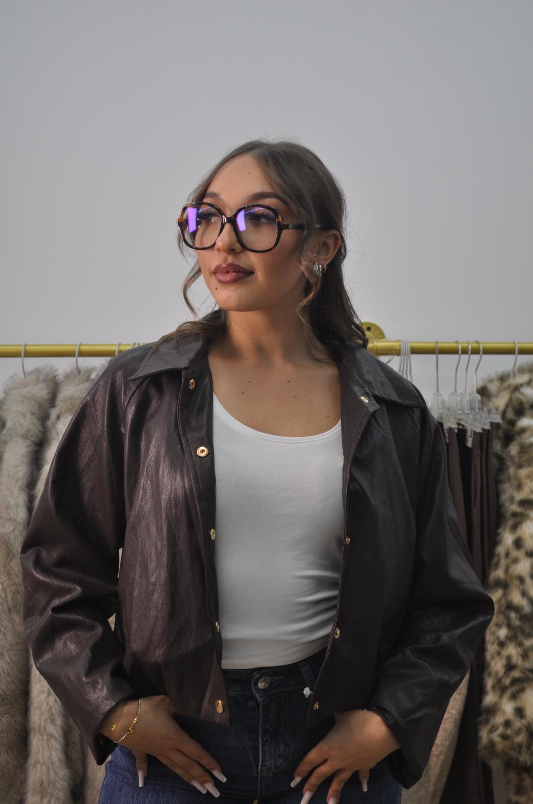 Veste en cuir OVERSIZE