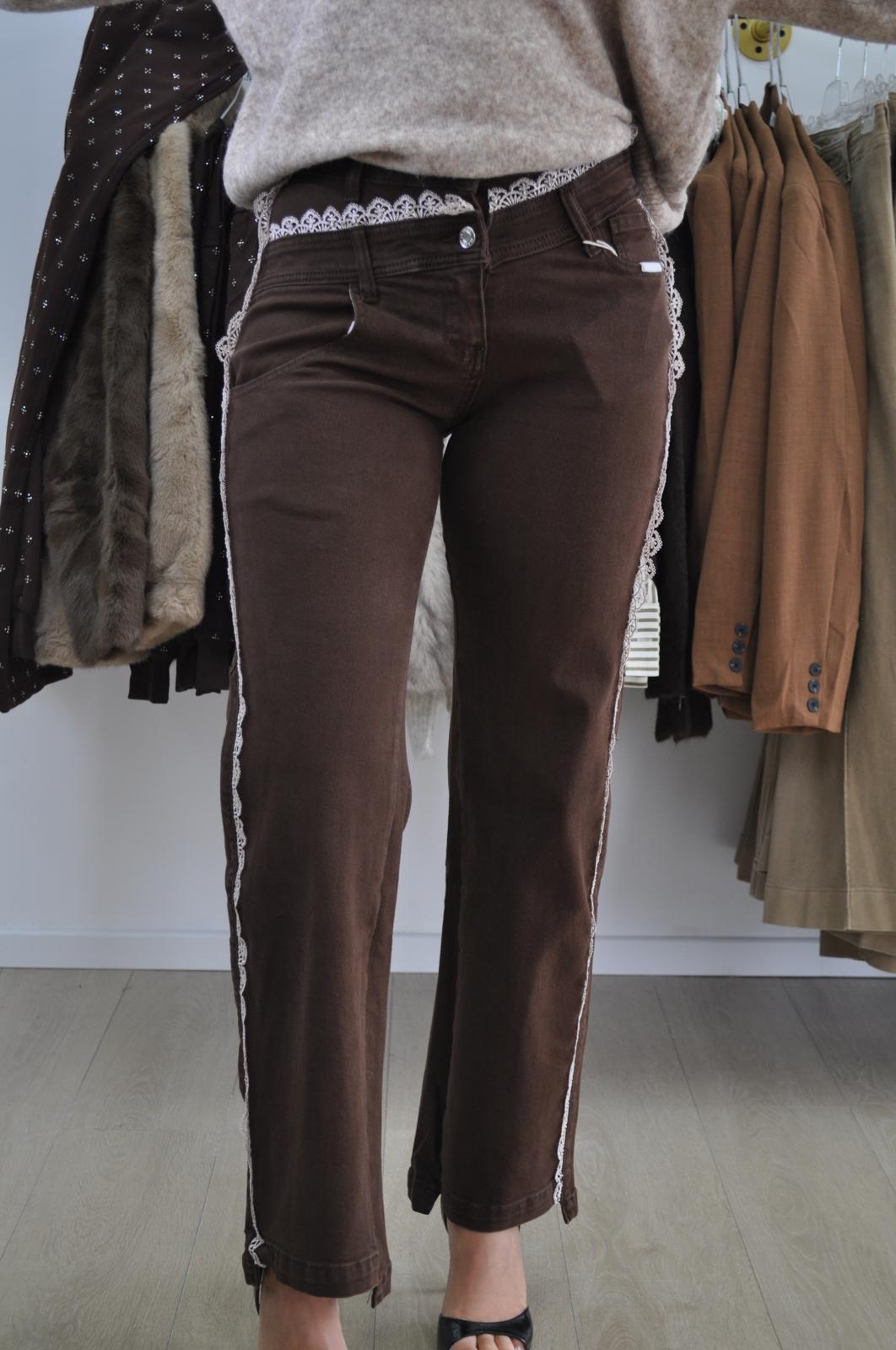 Pantalon effet dentelle